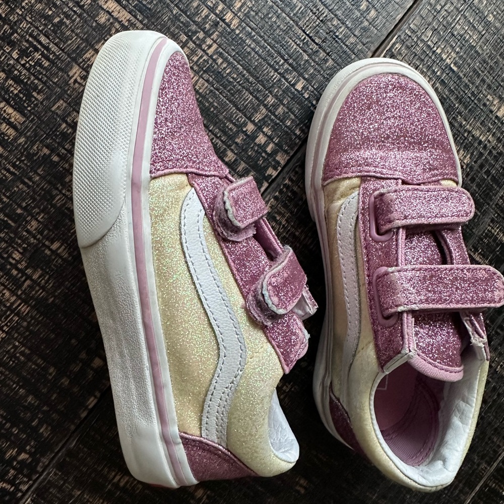 Vans glitter two toned Old Skool Velcro shoes